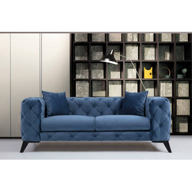 Dark blue deals 2 seater sofa